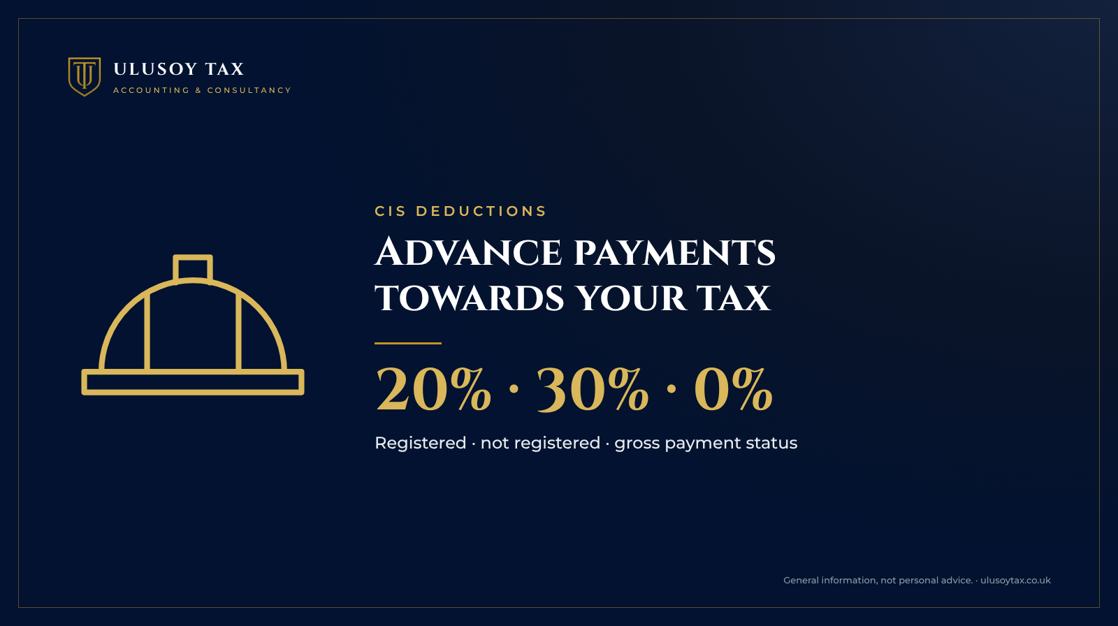 CIS deduction rates for subcontractors, Ulusoy Tax